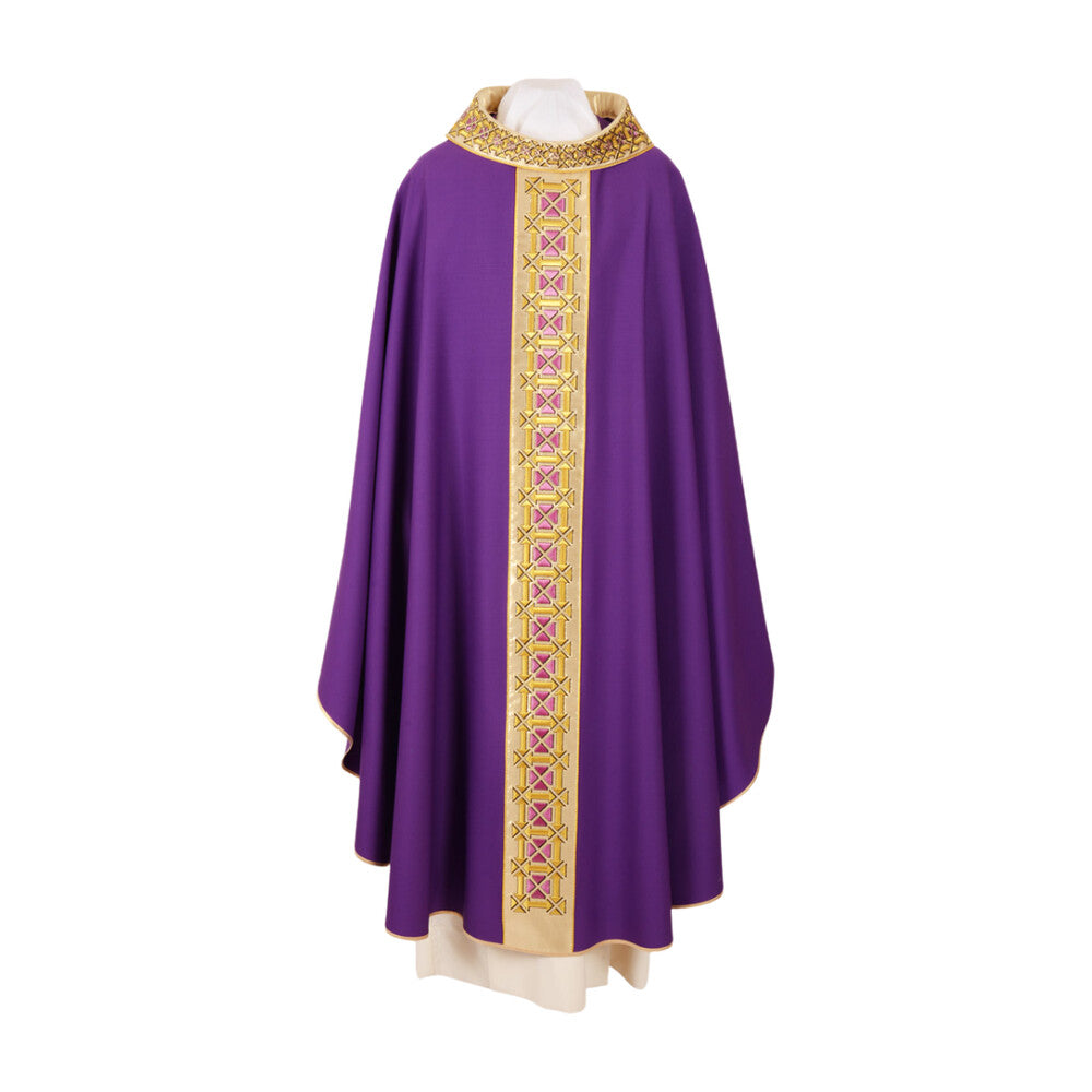 Pure Silk Geometry of Crosses Gothic Style Chasuble