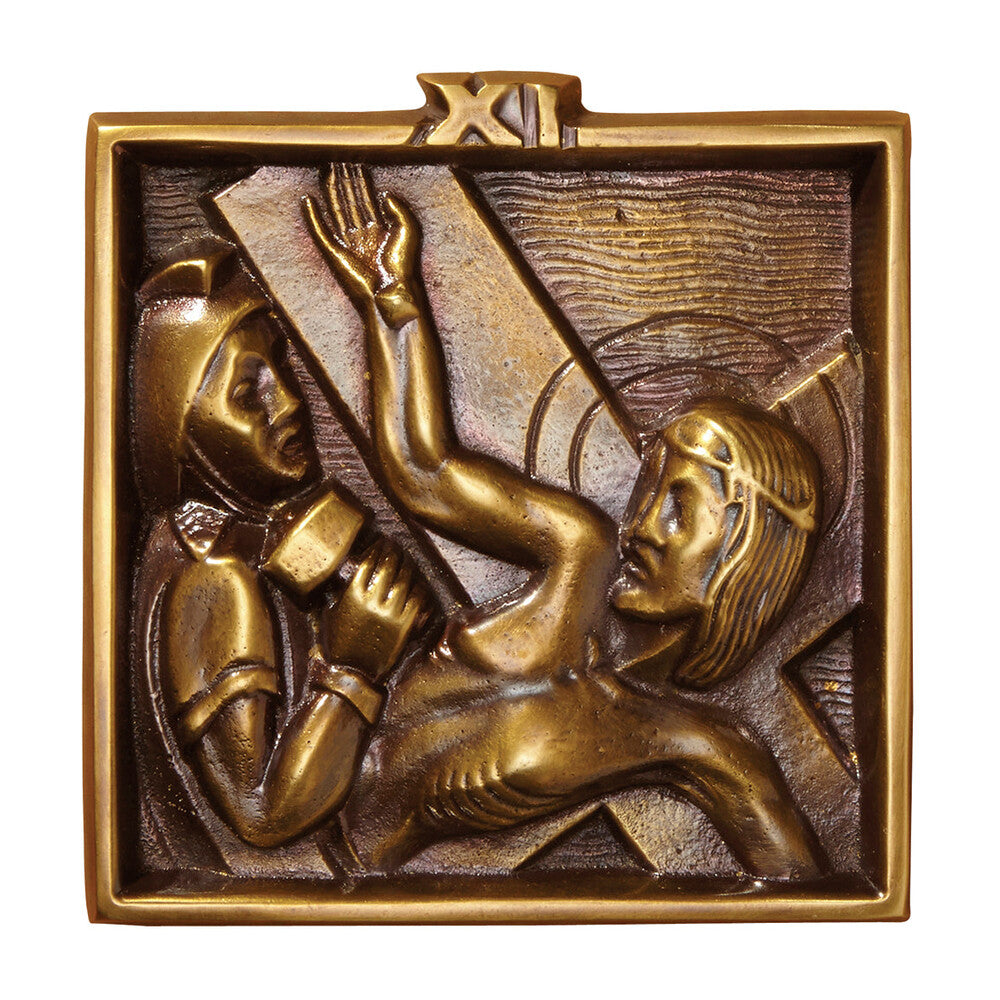 4 3/4" Square Brass Stations of the Cross Set