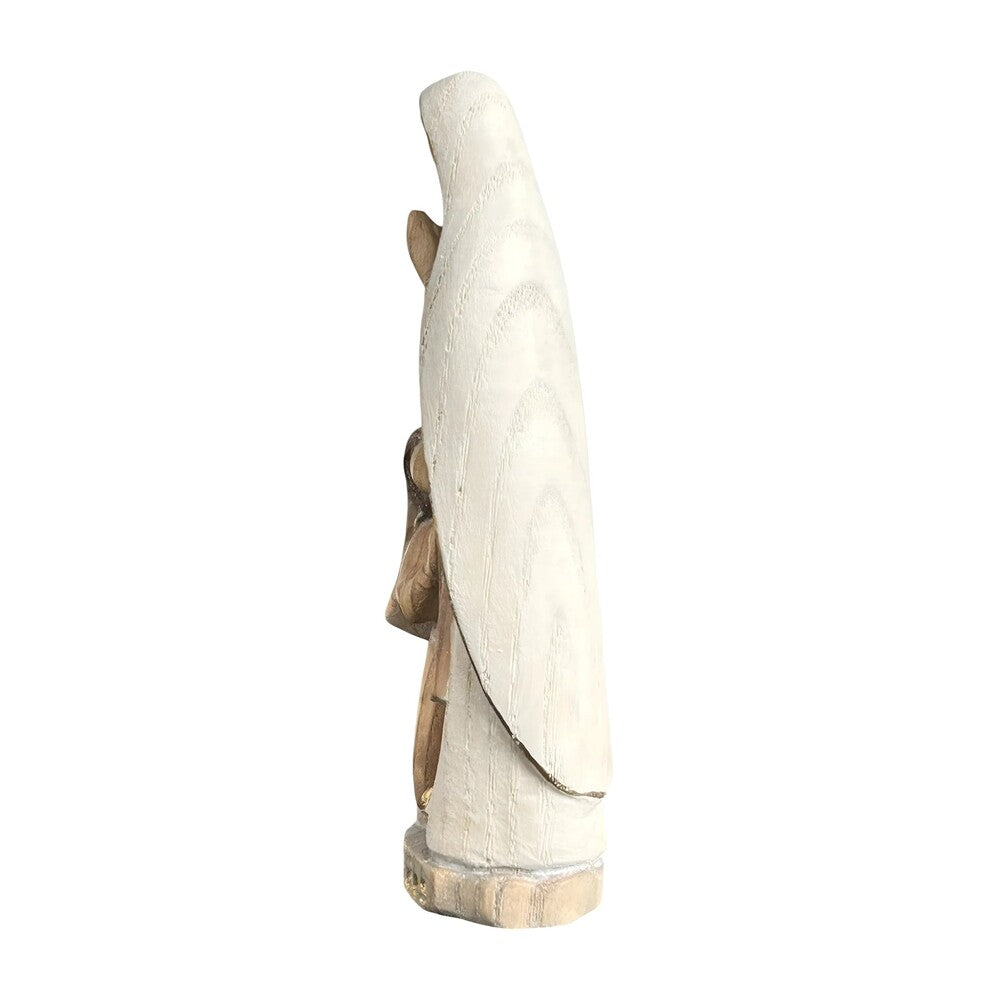 Our Lady of Lourdes and Saint Bernadette Carved Wood Statue