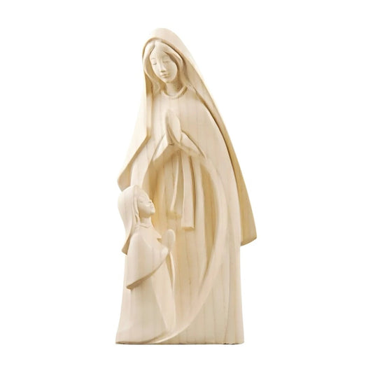 Our Lady of Lourdes Statue in Natural Wood from Val Gardena