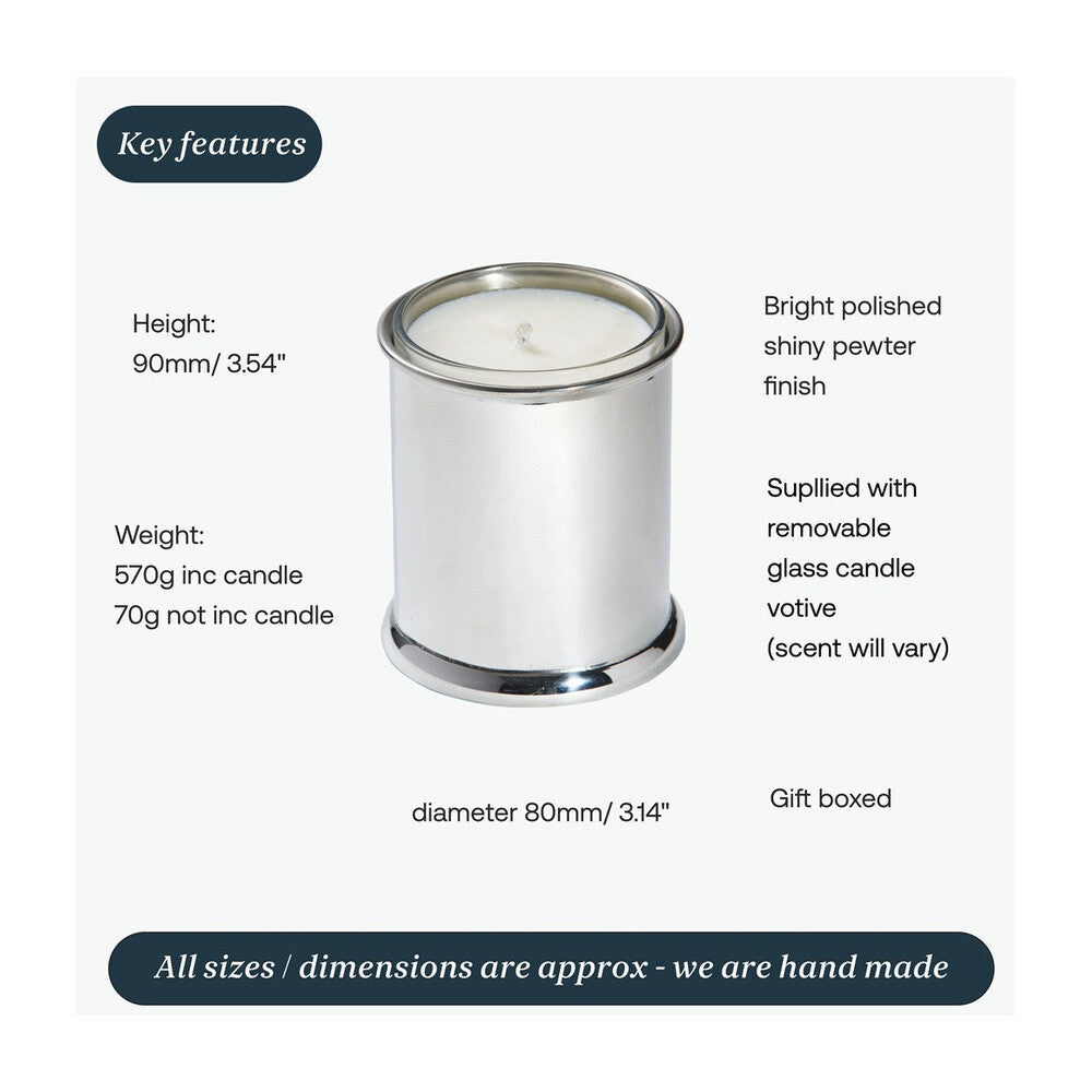 Plain Pewter Candle Votive