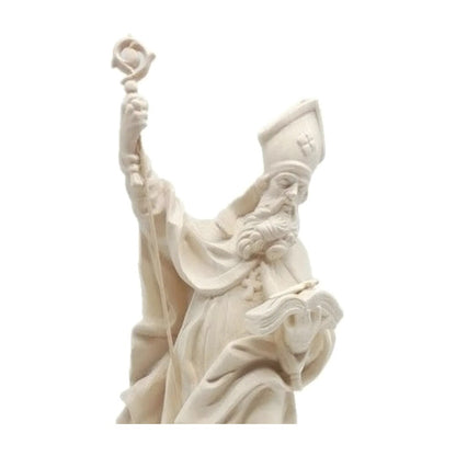 Saint Boniface Bishop with Crozier and Book, Wood Carving from Val Gardena