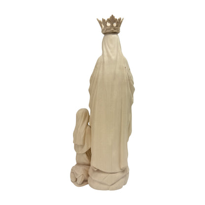 Sculpture Our Lady of Lourdes and Bernadette in Val Gardena Wood
