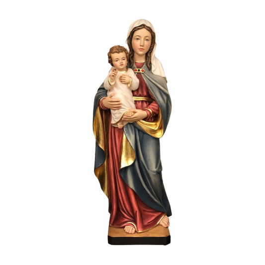 Statue Madonna with the Child Jesus in Artistic Fiber for Val Gardena