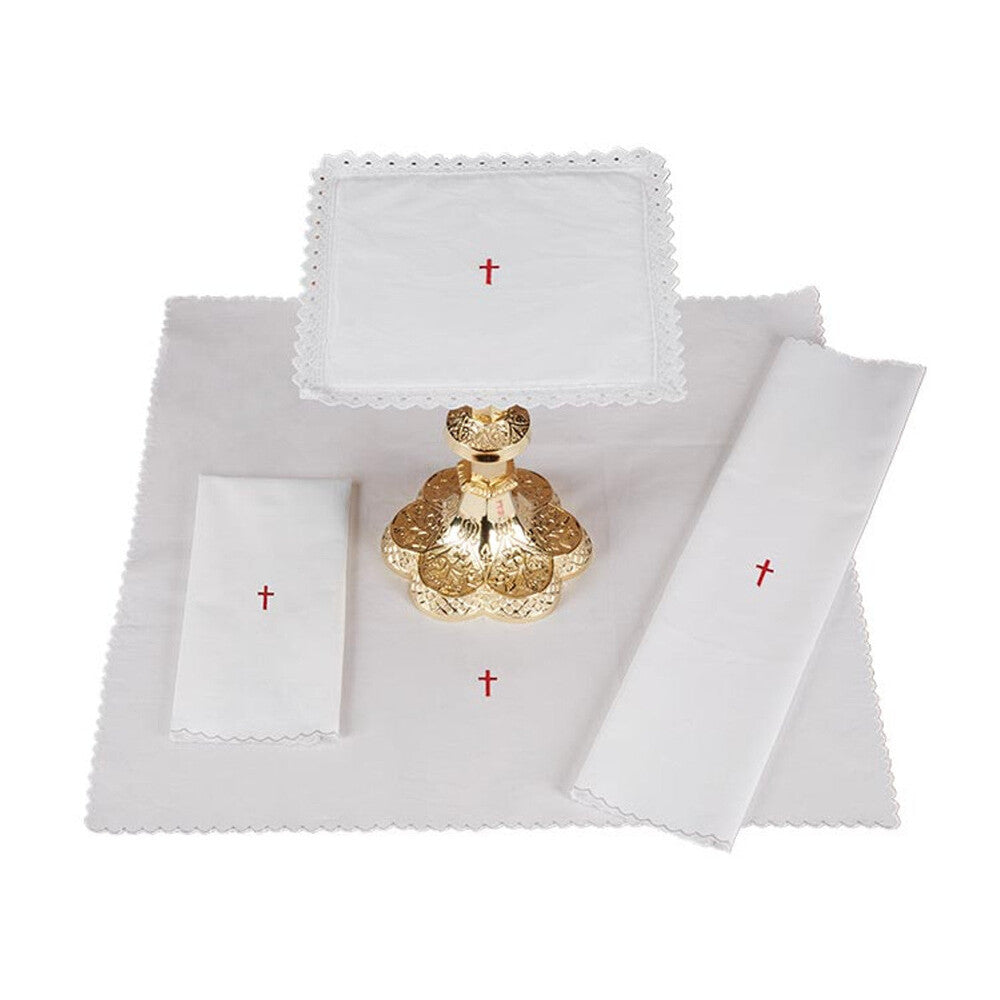 Lace Trim Cross Altar Linen Gift Set