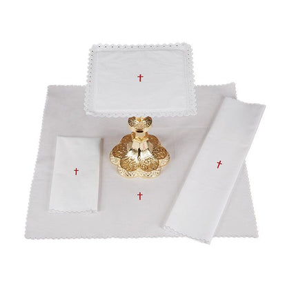 Lace Trim Cross Altar Linen Gift Set