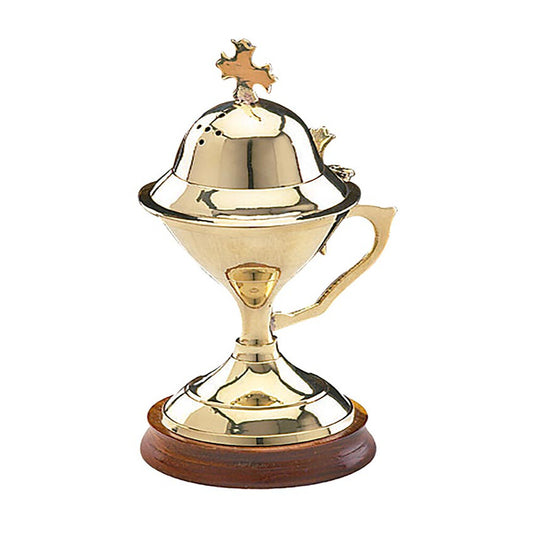 Incense Burner with Wood Base