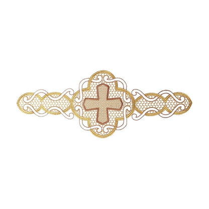 Intreccio Ivory Alb with Embroidered Cross Motif Design