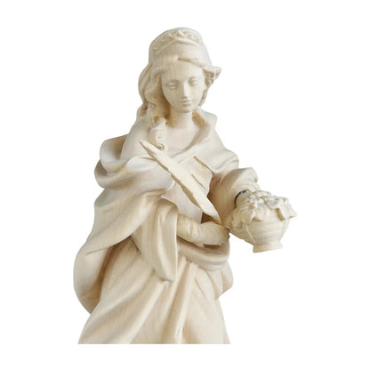 Saint Dorothy, Hand-Painted Wooden Statue, Val Gardena Craftsmanship