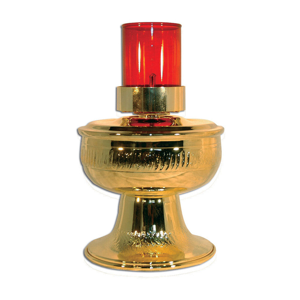 7”  Gold Plated Brass Oil Sanctuary Lamp, Style 452