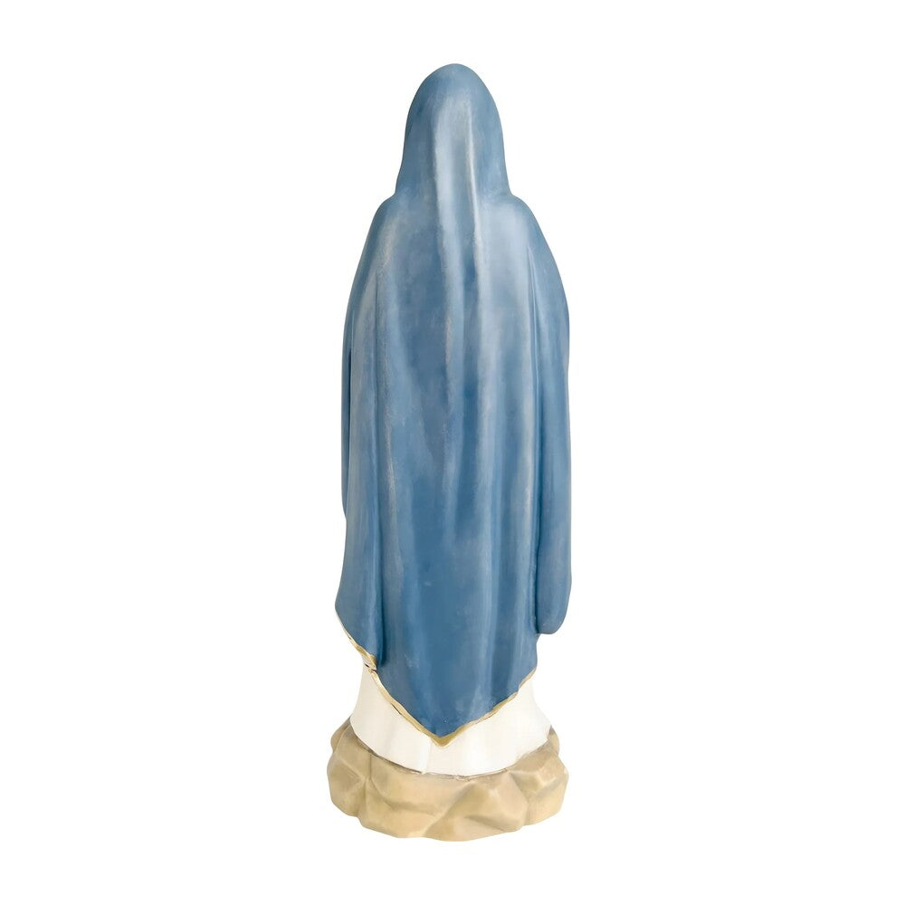 Hand-Carved Wooden Statue of Our Lady of Lourdes in Val Gardena