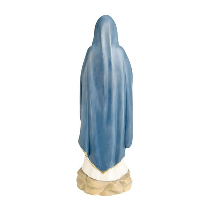 Hand-Carved Wooden Statue of Our Lady of Lourdes in Val Gardena