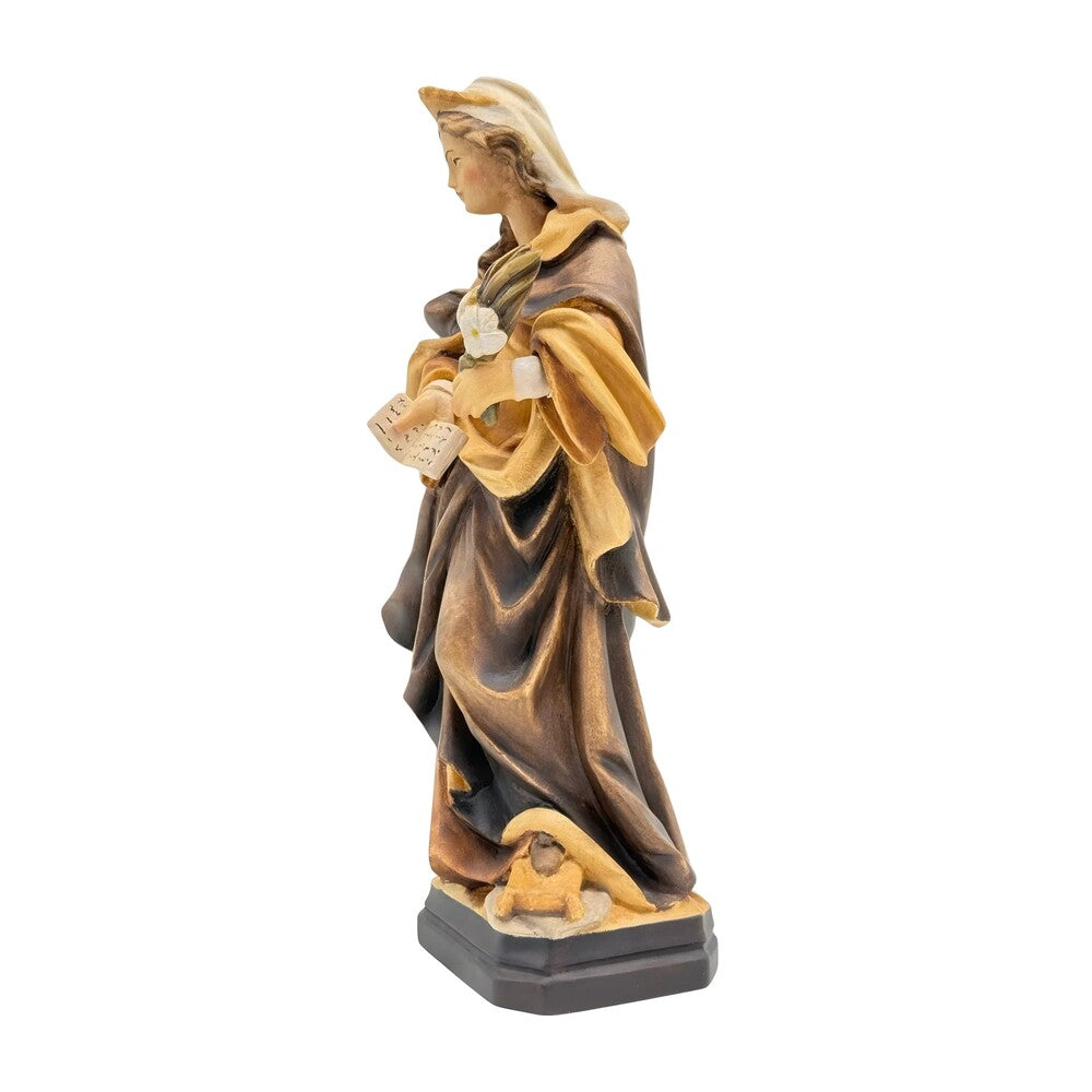 St. Christina Wooden Sculpture Painted and Gilded from Val Gardena