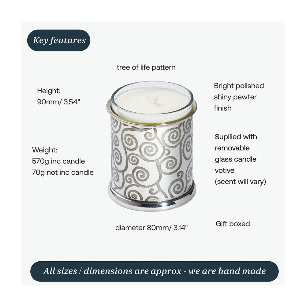 Tree Of Life Pewter Candle Votive