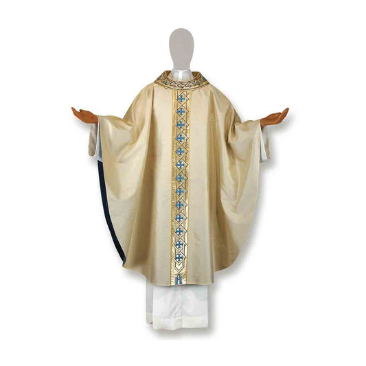 Pure Silk "Intreccio" Gold Embroidered Chasuble
