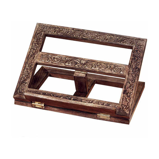 Ornate Carved Wooden Bible Stand