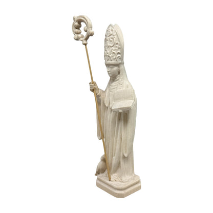 Saint Benedict of Norcia: Hand-Carved Wooden Statue from Val Gardena