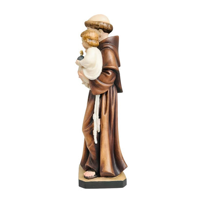 Saint Anthony of Padua and Infant Jesus statue carved in wood