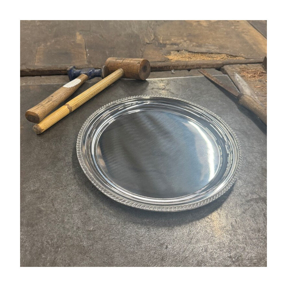 Large Gadroon Rim Pewter Tray