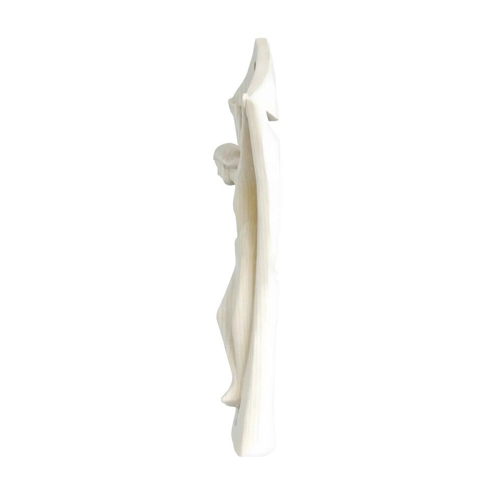 Modern Stylized Crucifix in Natural Val Gardena Wood