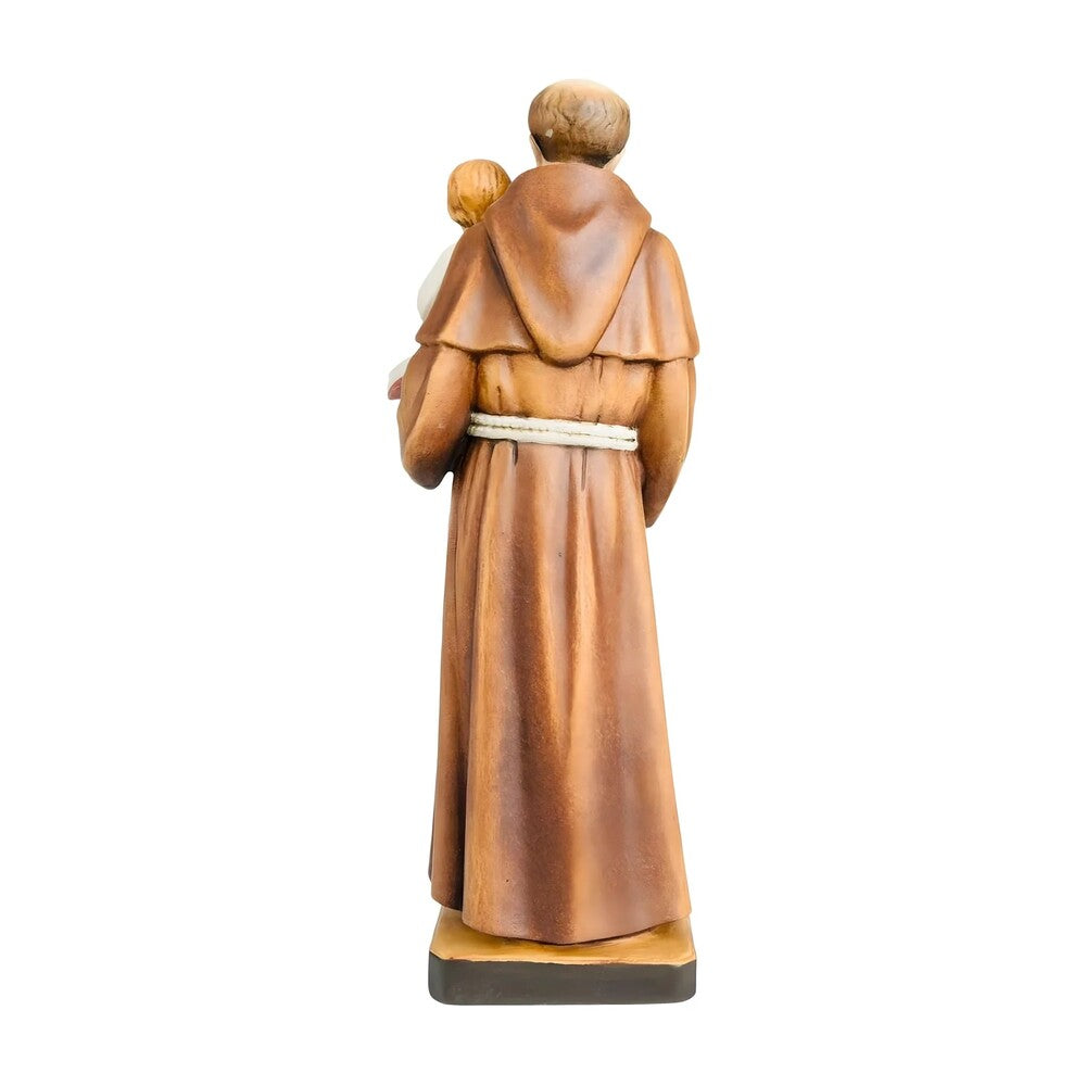Wooden Statue of Saint Anthony of Padua with Child | Handcrafted Sculpture Val Gardena