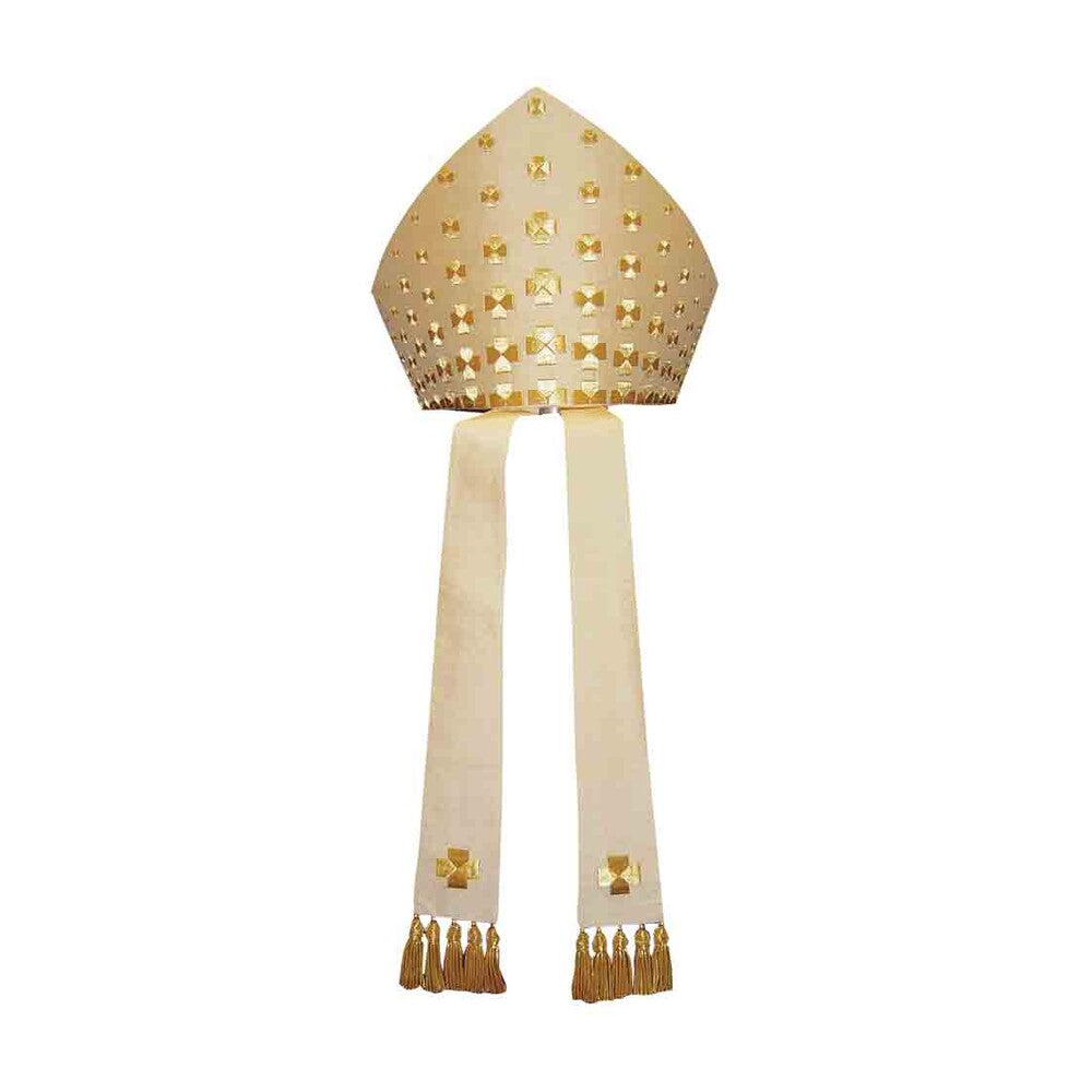 Pure Silk Gold Embroidered Mitre - PBM026M1