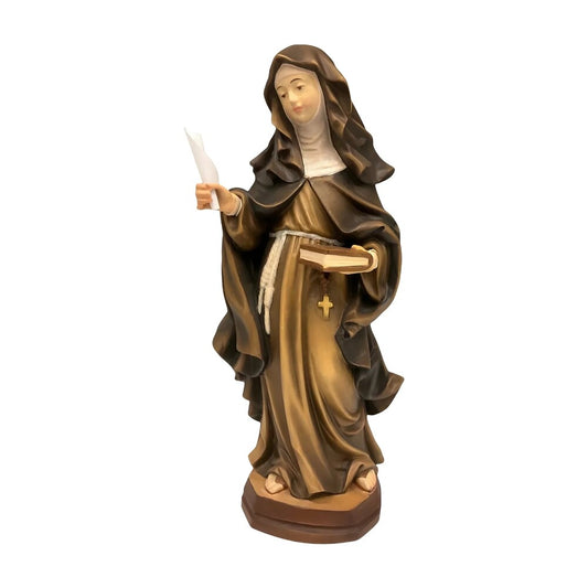 Sculpture of Saint Eva of Liège in Fine Val Gardena Wood