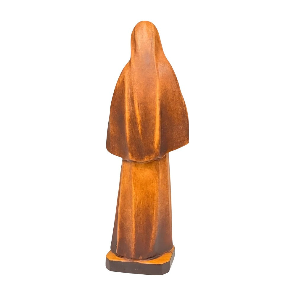 Hand-Carved Wooden Statue of Saint Rita of Cascia from Val Gardena