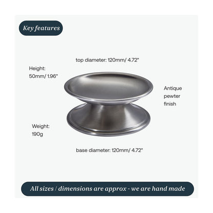 Medieval Antique Finish Pewter Candle Holder