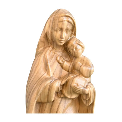 Modern Madonna and Child Sculpture in Maple and Lime wood Val Gardena