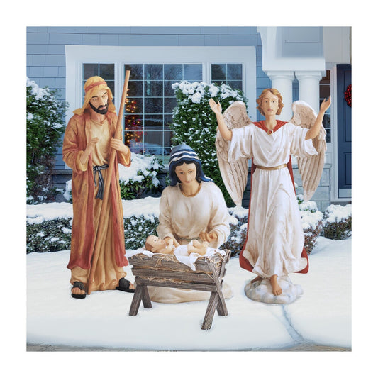 The Real Life Nativity 4 Piece Outdoor Set