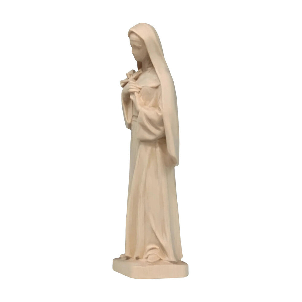 Hand-Carved Wooden Statue of Saint Rita of Cascia from Val Gardena