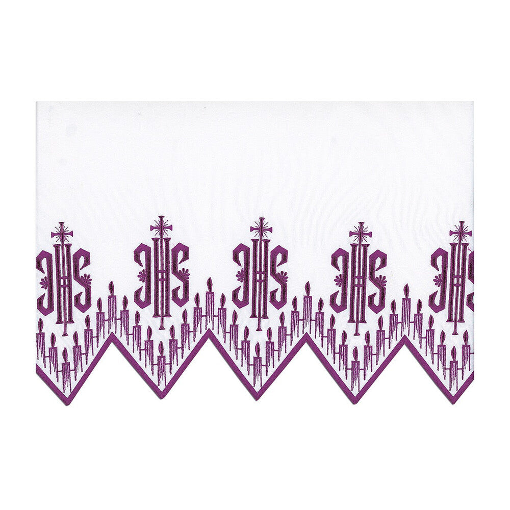 Purple Silk Embroidered Altar Cloth - Design BV1408P
