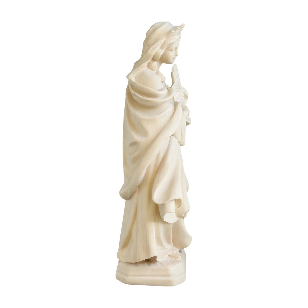 St. Cecilia, Patron Saint of Music Statue with Organ | Wood Carving from Val Gardena