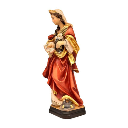 St. Christina Wooden Sculpture Painted and Gilded from Val Gardena