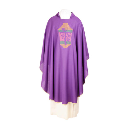 Pure Wool Concelebration Grapes Chasuble - Available in 4 Liturgical Colours