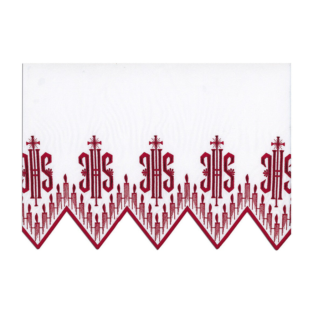 Red Silk Embroidered Altar Cloth - Design BV1408R