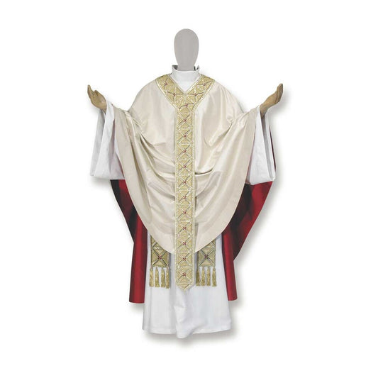 Pure Silk Greek Cross Embroidered Chasuble