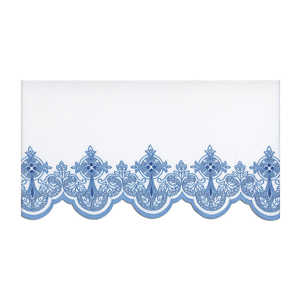 Blue Silk Embroidered Altar Cloth - Design BV508B