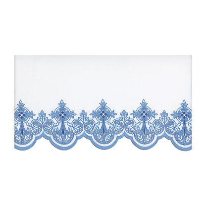 Blue Silk Embroidered Altar Cloth - Design BV508B