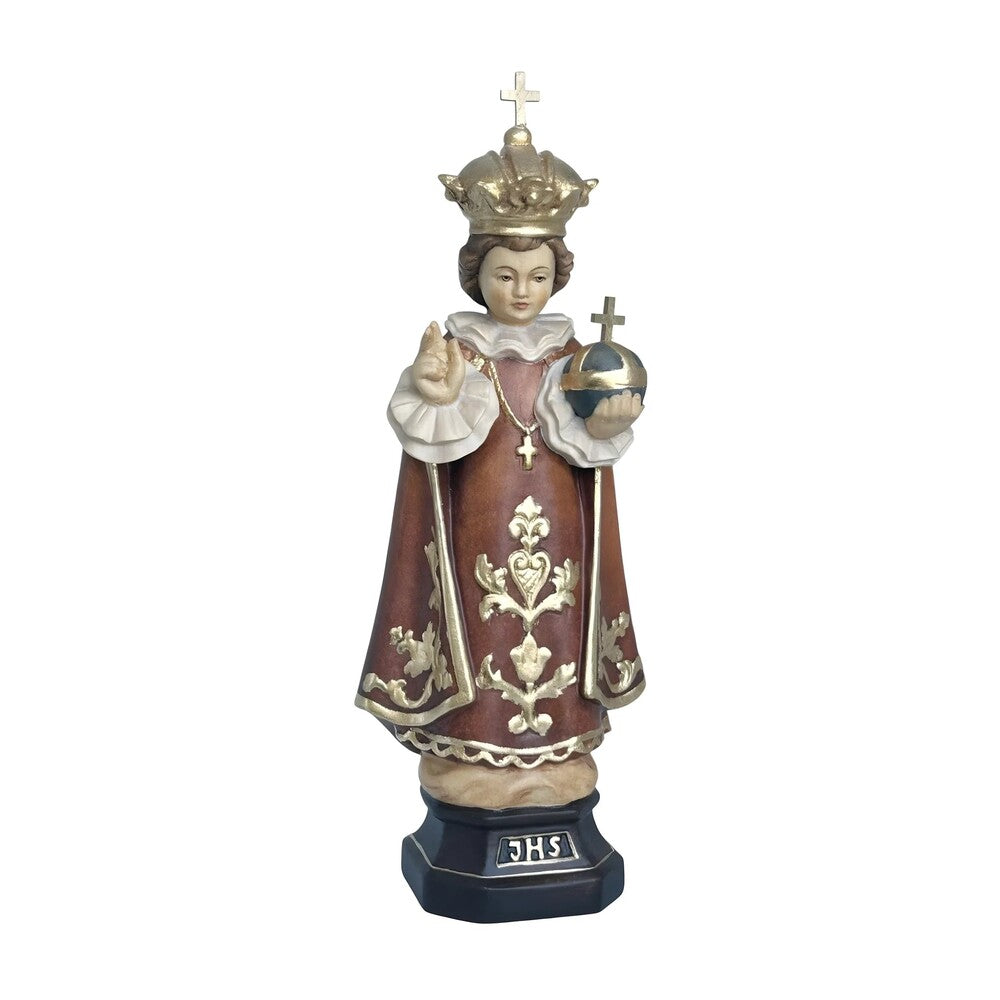 Infant Jesus of Prague Polychrome Hand-Carved Wooden Statue