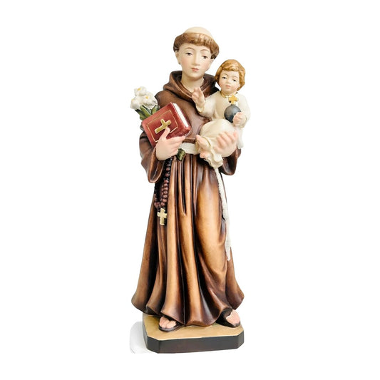Saint Anthony of Padua and Infant Jesus statue carved in wood