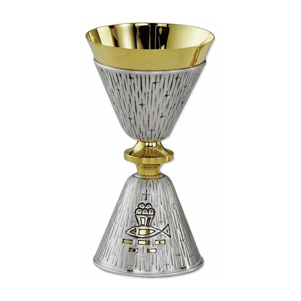 7 1/2" High Loaves & Fishes Brass Chalice