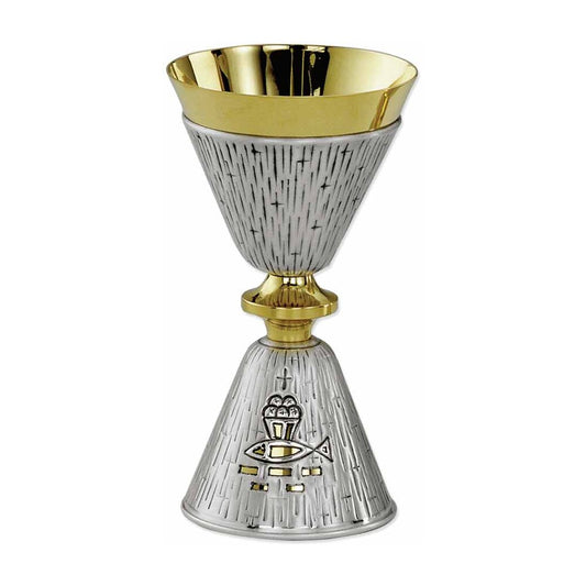 7 1/2" High Loaves & Fishes Brass Chalice