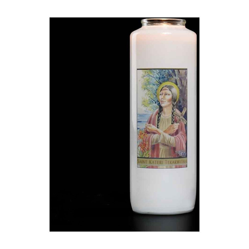 6 Day Saint Kateri Tekakwitha Glass Devotional Light