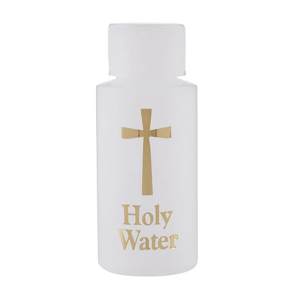 Holy Water Bottle with Gold Lettering