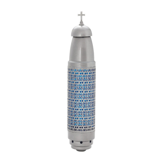 Candle - Silver w/ BLUE - WITH Filigree - W/ Stake