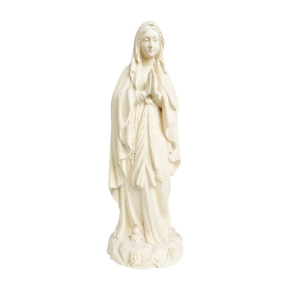 Hand-Carved Wooden Statue of Our Lady of Lourdes in Val Gardena