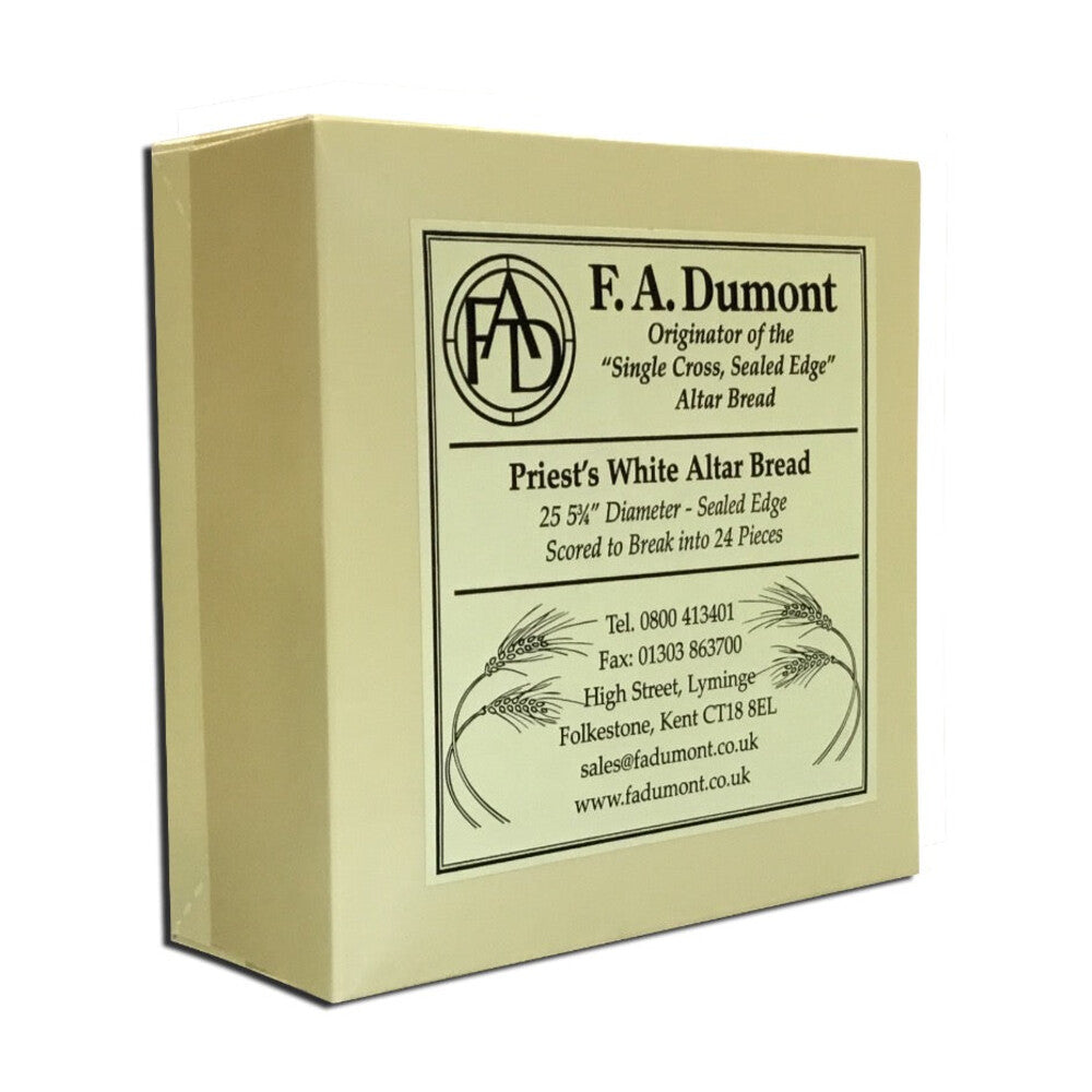 5 3/4" Priest's Altar Bread — Single Cross Sealed Edge, Box of 25