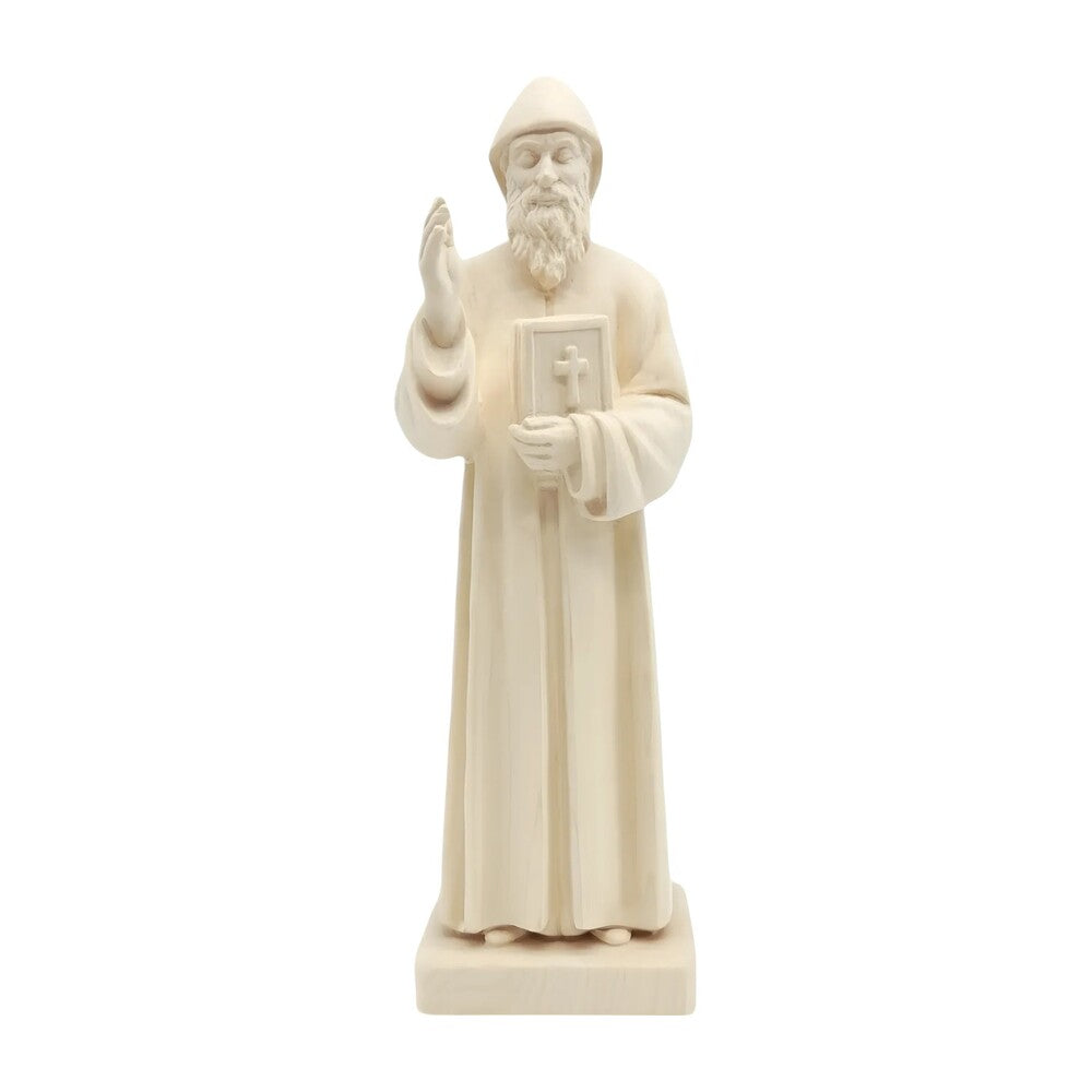 St. Charbel Makhlouf Statue in Hand-Carved Wood Val Gardena
